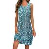 Women's Summer Casual U Neck Printed Sleeveless Dresses