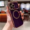 Electroplated side heart-shaped large window, iPhone 17 phone case, magnetic wave pattern, iPhone 16 Pro Max soft case 15
