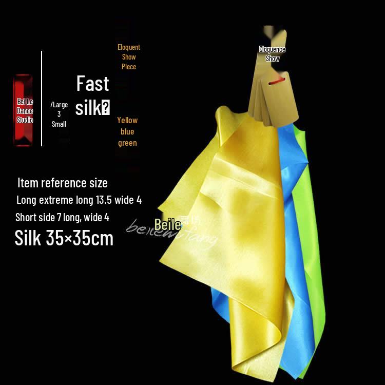 Small Square Towels for Adult Performance and Kindergarten Dance Props: Bamboo Clappers and Silk Ribbons for Eloquence Training