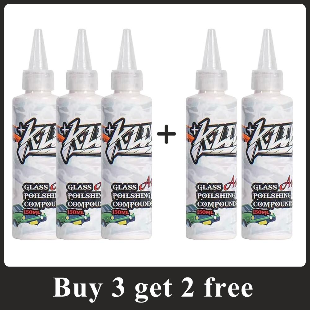 150ML Upgraded cerium oxide glass polish removes water spots light scratches & grease film—streak-free finish no marks left.