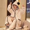 Thicker Women Pajamas Warm Sweet Hooded Nightgown Winter Flannel Kawaii Home Clothes Female Cute Soft Chic Robes