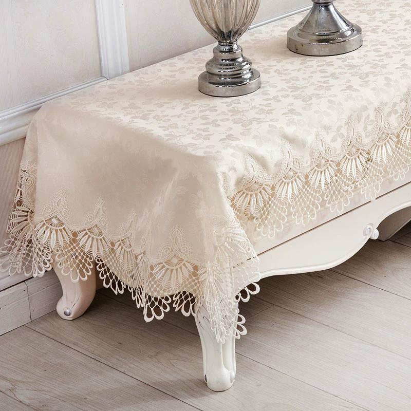 

Новый шкаф для телевизора, журнальный столик, скатерть Горячая продажа, европейская кружевная ткань, пылезащитный чехол, ткань для стола, флаг, бежевый шкаф для телевизора, крышка шкафа для обуви