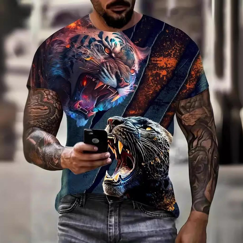 Nuovo Orrore Animale T-shirt da Uomo a Maniche Corte con Stampa 3D T-shirt Estiva da Uomo