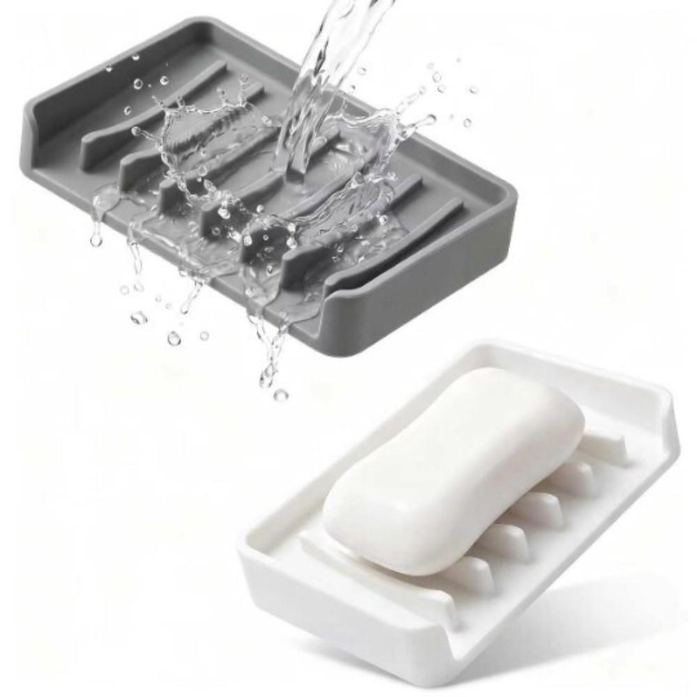 Non-Slip Soap Holder Diversion Sink Splash Guard Mat Drainage Soap Dish  for Bathroom and Kitchen