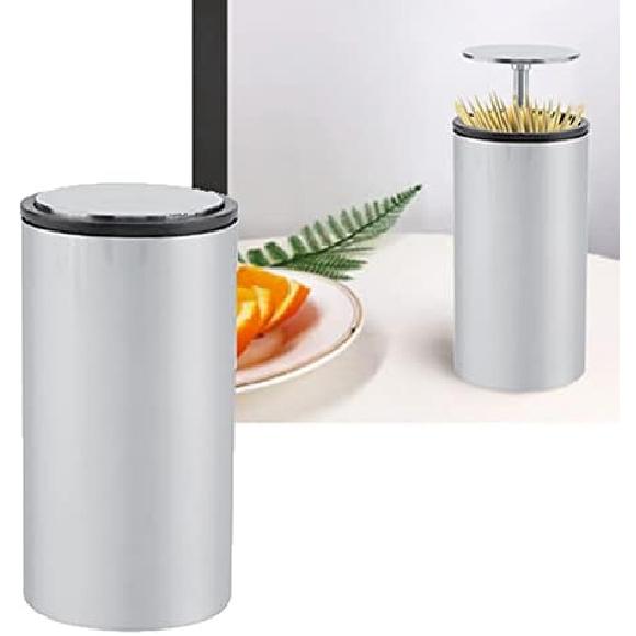 POCREATION Toothpick Dispenser,Toothpick Holder Automatic Stainless Steel Toothpick Dispenser Box Holder Container, for Home