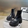 Vintage Punk Style Women Ankle Boots Fashion Modern Short Booties Ladies Elegant Thick Heels Botas Mujer