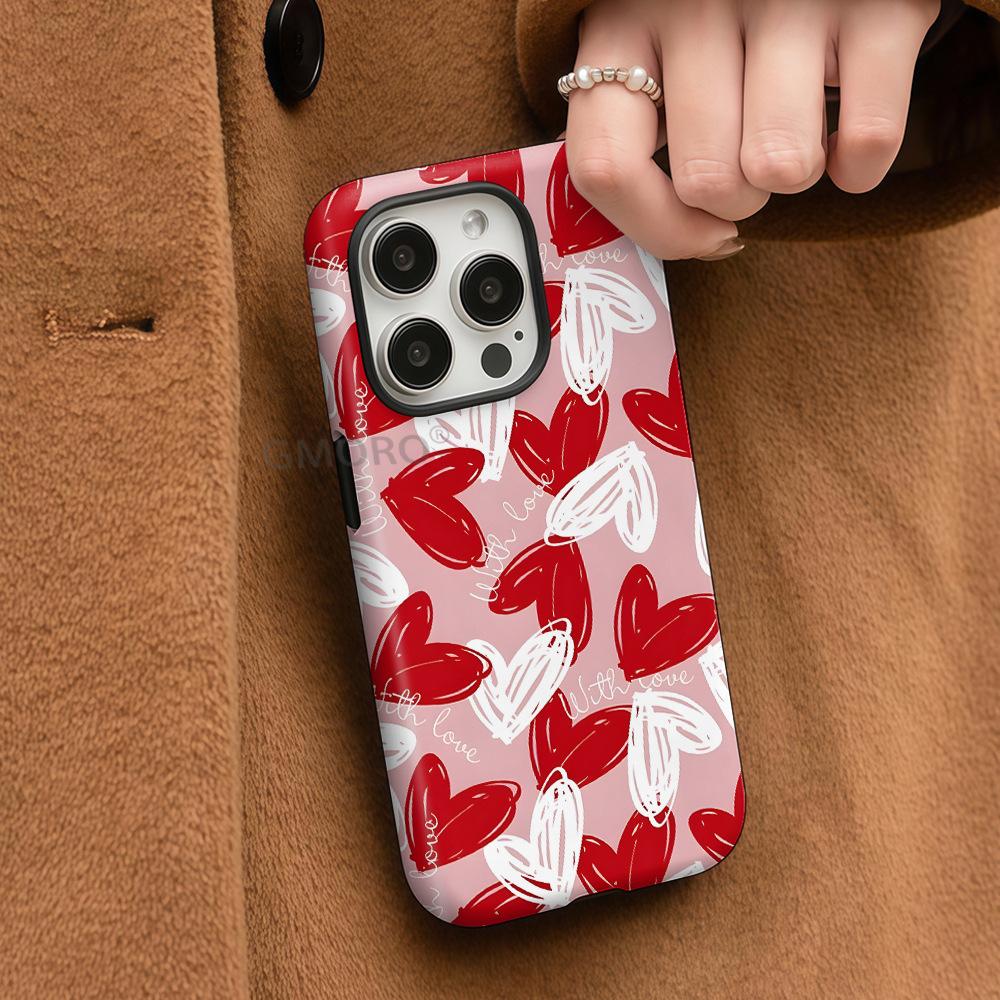Summer mobile phone case women's cartoon love iPhone protective case two-in-one mobile phone case Apple 17 magnetic case