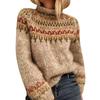Damen Rollkragen Colorblock Locker Geschnittene Mode Strickwaren Luxuriöses Entspannt sitzendes Schlankmachendes und Vielseitiges Oberteil
