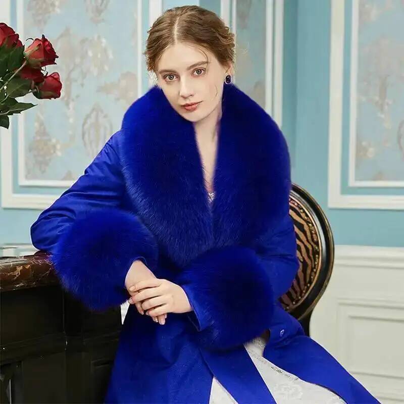 Natural Real Fox Fur Collar Cuff Set Winter Women Warm Scarf Genuine Fur Trimming For Parka Coat Hood Luxury Fluffy Decor Shawl