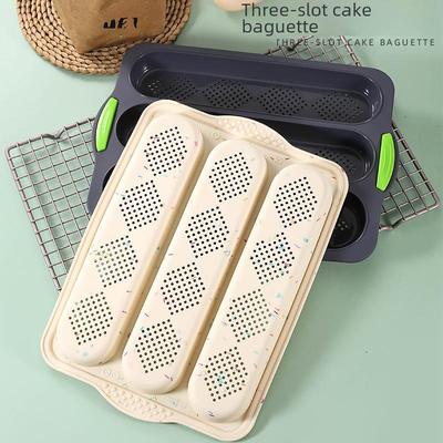 Silikon Perforerad Baguette Bakform - 3-Fack Non-Stick Bröd- och Kakform