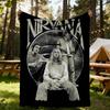 1pc Nirvana Grunge Outdoor Blanket Lightweight Flannel, All-Season Use for Sofa, Bed, Travel, Camping, Living Room, Office, Couch085