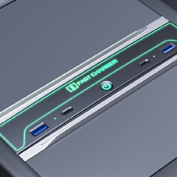 Fast Charging USB Hub with Sliding Lid Multiple Port Dock Console Multiport Charger Simple Installs for Car Model 3