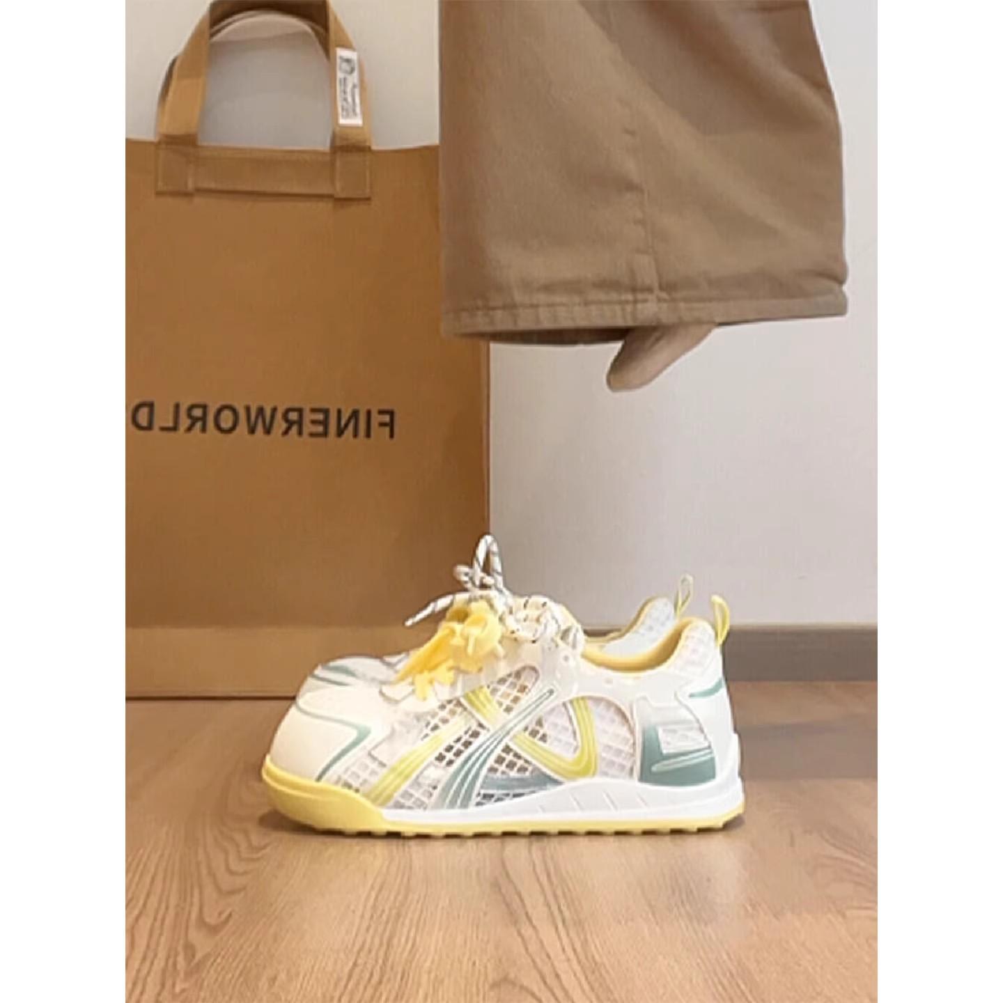 

Daddy shoes women s 2025 summer new shoes women s shoes fashion casual shoes thick sole heightening mesh breathable sports shoes 40 жёлтый