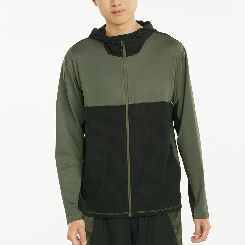 PUMA Reflective Hooded Zip-Up Jacket Men Outerwear Grape-Leaf-Green 520848-44