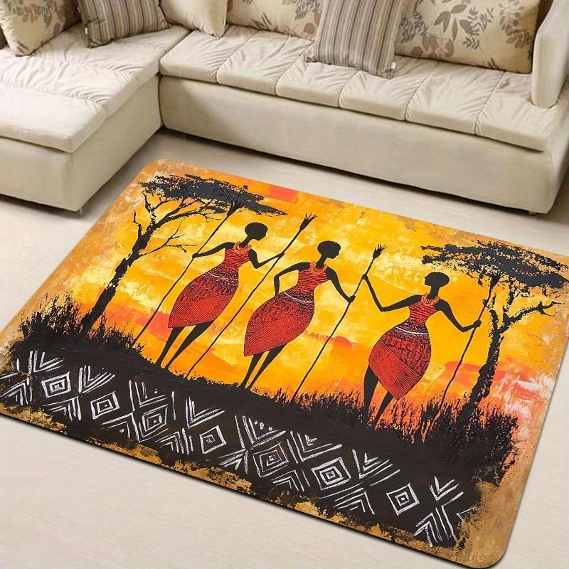 1 ks Vzor afrického umění Rohožky ke dveřím Kuchyňské koberce Protiskluzový Pop design Koberce do obývacího pokoje Koupelnová předložka Koberec pro domácnost K Dekoraci ke dřezu Prádelna