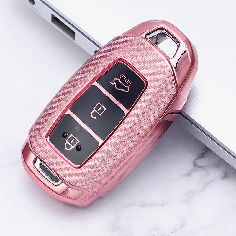 Carbon Fiber Key Case for Beijing Hyundai: Festa Sport, ix35, ix25, Santa Fe