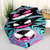 Anime Gengar Pattern Umbrella Lightweight Portable Travel Umbrella Anti-UV Sun Protection