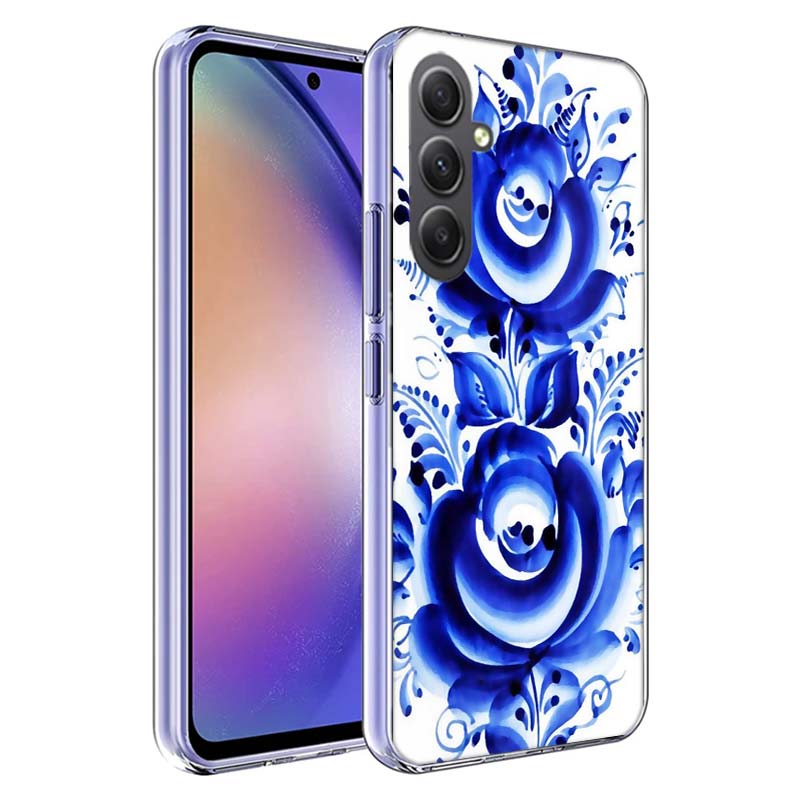 Blue white Porcelain Pattern Phone Case for Samsung A17 A37 A57 A07 A16 A26 A36 A56 A06 A02S A12 A22 A32 A52S A04S A14 A24 A34 A