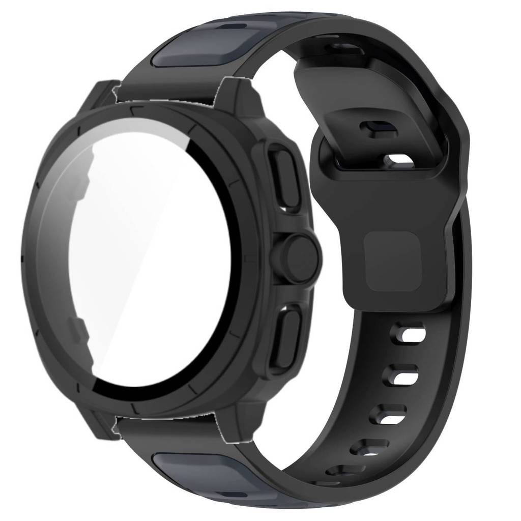 Silicone Band +Tempered Glass Case For Samsung Watch 7 40mm 44mm Strap Protector Cover For Samsung Galaxy Watch 7 44mm 40mm