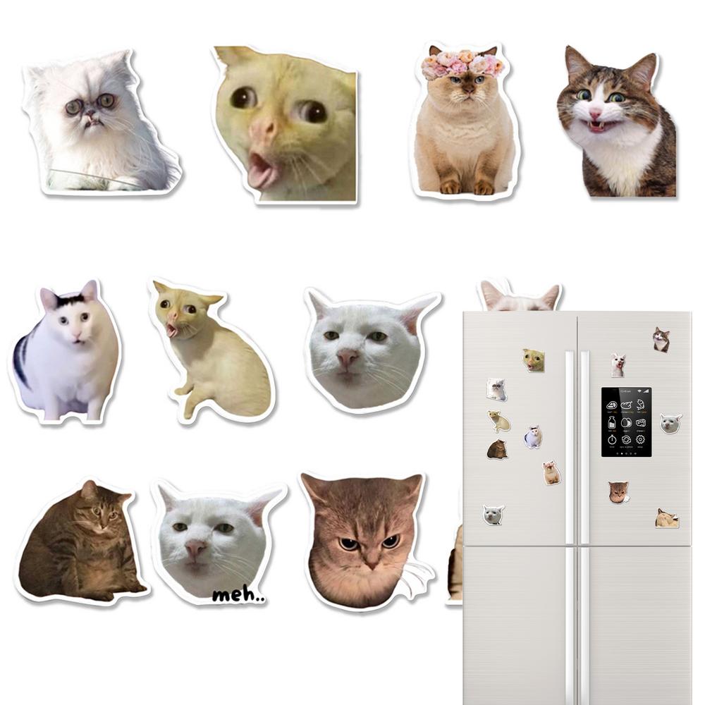 

For Car Cat Door Decal Magnets Car Scratch Cute Cats Decal Decor Weatherproof Decals For Car Laptop Water Bottle