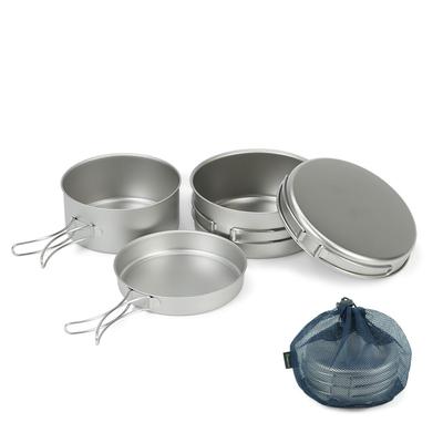 Titanium Kogegrej Sæt Køkkengrej Camping Udendørs Bjergbestigning Katastrofeberedskab [Belmont] BM-037 4-delt (M) (med etui)