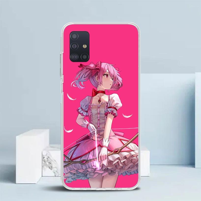 Madoka Magica Anime Soft Cover for Samsung Galaxy A12 A22 A32 A52 A72 A02S Phone Case Note 20 Ultra 10 S10 Plus A51 A71 A50S A20