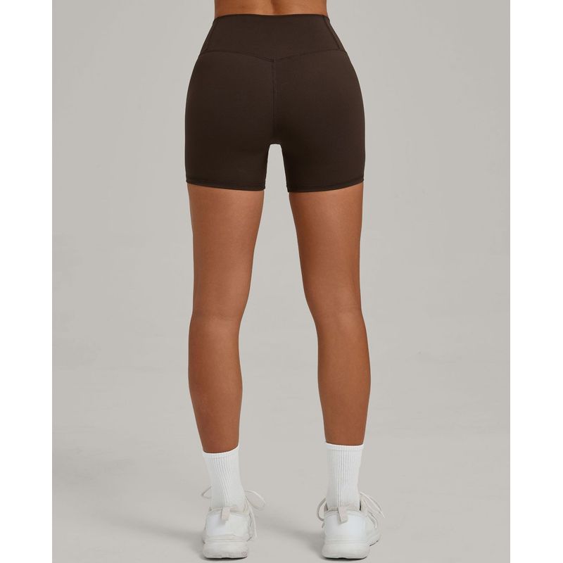 European and American Style Summer Seamless Brushed Shorts High-Waisted Tight Yoga Sports Running Tummy Control Butt-Lifting Fitness Pants for Women