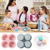 DIY Silicone Air Fryer Egg Pan Mold Shape Egg Non Stick Baking Pan 4 Cavity Muffin Pans For Baking Bun Pan Accessories F2D5