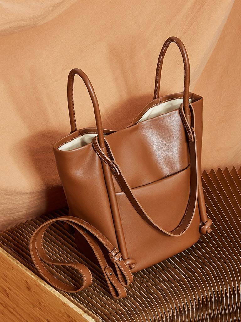 2025 Luxury Genuine Leather Women's Bucket Handbags Female Retro Cowhide Shoulder Bag Fashion Designer High-end Party Tote Bags