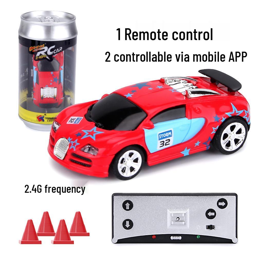 Amazing Wei 2.4G Mini High-Speed Cola Can RC Car with Charging and Pull-Tab Feature - Model 8023G 1:58