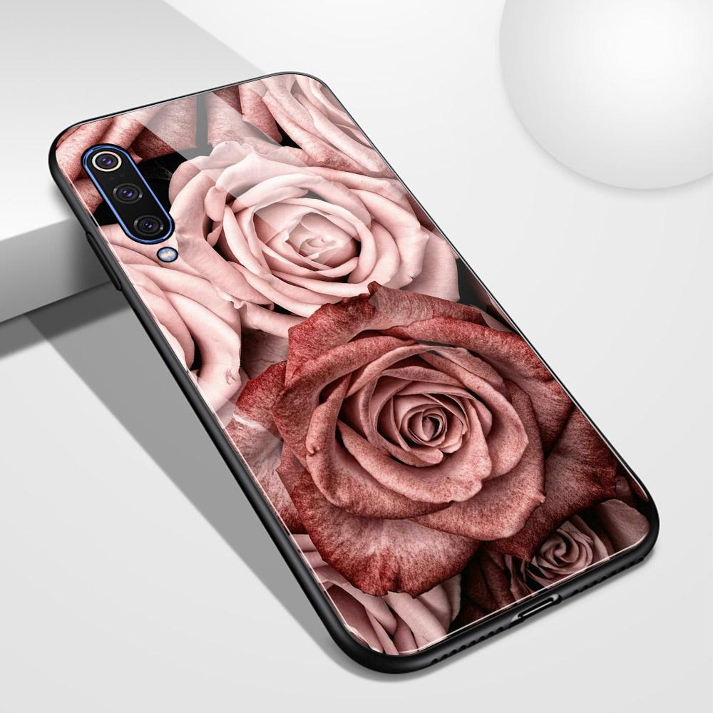 Чехол для Xiaomi 9 se, стеклянная задняя крышка, чехол Mix 3 с цветочной розой для Xiaomi mi 8 8se lite explorer mi 9 9se mix 2 2s 3 CC9