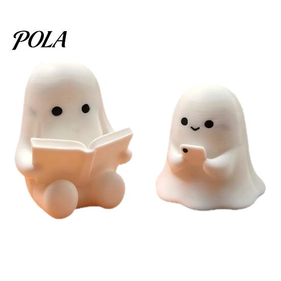 Small Ghost Desktop Decor 3D Printed Halloween Figurine, Cute Spooky Resin Statue, Funny Tray Table Decor, Tabletop Centerpiece for Holiday