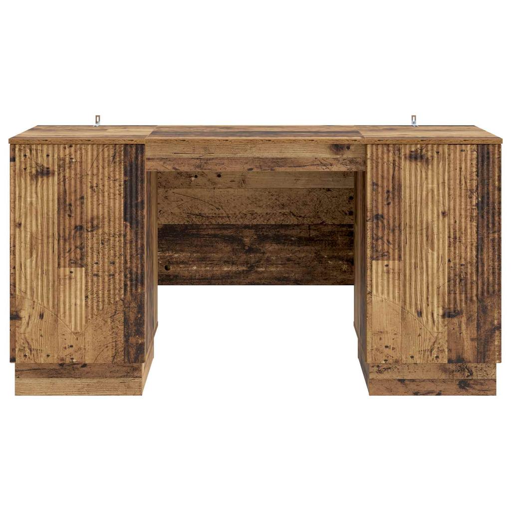 Desk with Shelf Reclaimed Wood Look 142.5 x 50 x 75 cm Engineered Wood