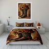 Western Boots with Sunflowers Bedding Duvet Cover Set  (1*Duvet Cover 2*Pillowcases, without duvet insert)