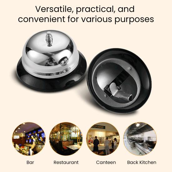 Metal Service Call Bell Clear Sound Front Desk Bell School Answer Bell for Kitchen Restaurant Bar Hotel Office