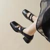 Mary Jane's new summer French Hepburn style small leather shoes, retro square head temperament single shoes