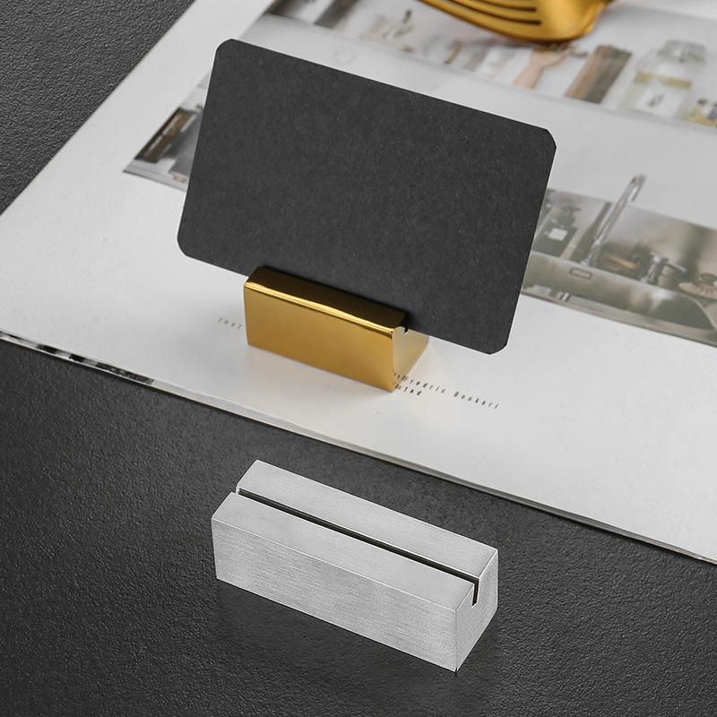 Insert Menu Folder Stainless Steel Card Holder Funny Solid Menu Memo Holder Creative Label Holder Party Photo Picture Clips