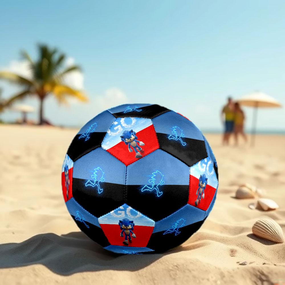 1pc Sonic the Hedgehog Soccer Ball Size 5 Indoor Soccer Ball Fashion Colorful Backyard Game - Great For Sports Fans Gift HE42