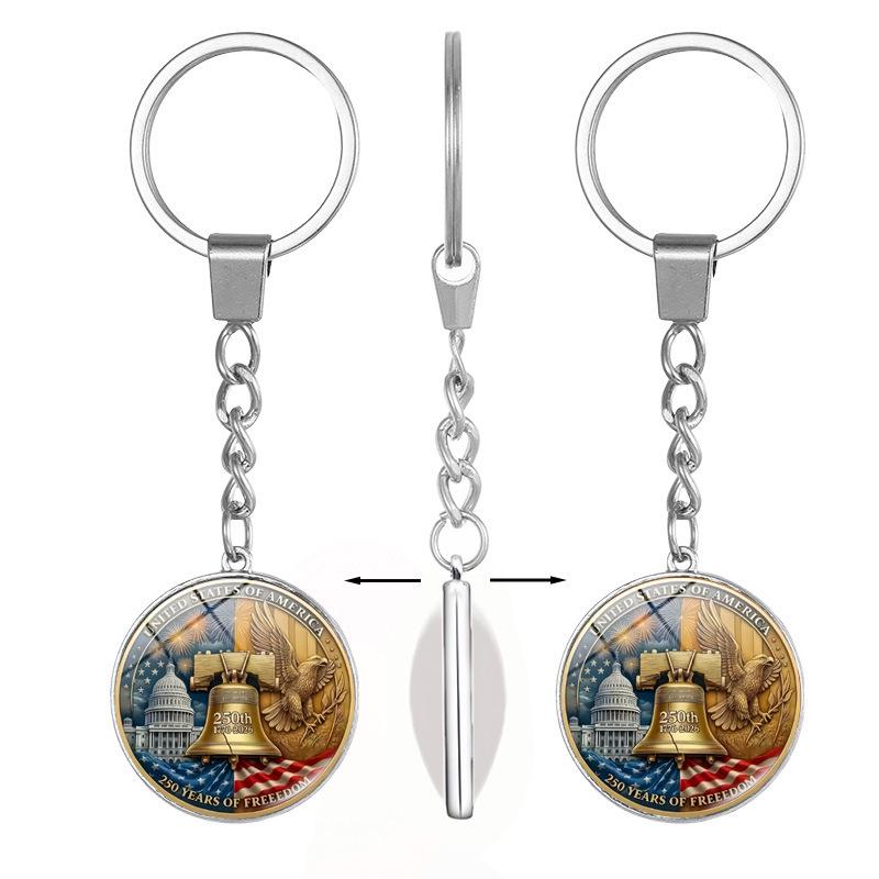 250th US Independence Day Rotating Alloy Keychain Gift
