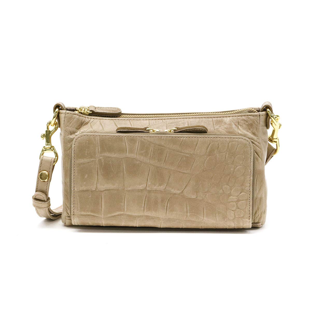 

Нежный крокодиловый двухсторонний кошелек Pochette Regalo Mocha Beige [Bardrose] BR-4606