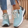 Women's Sport Shoes - Versatile Large Size Platform Heel Thick Sole Casual Shoes