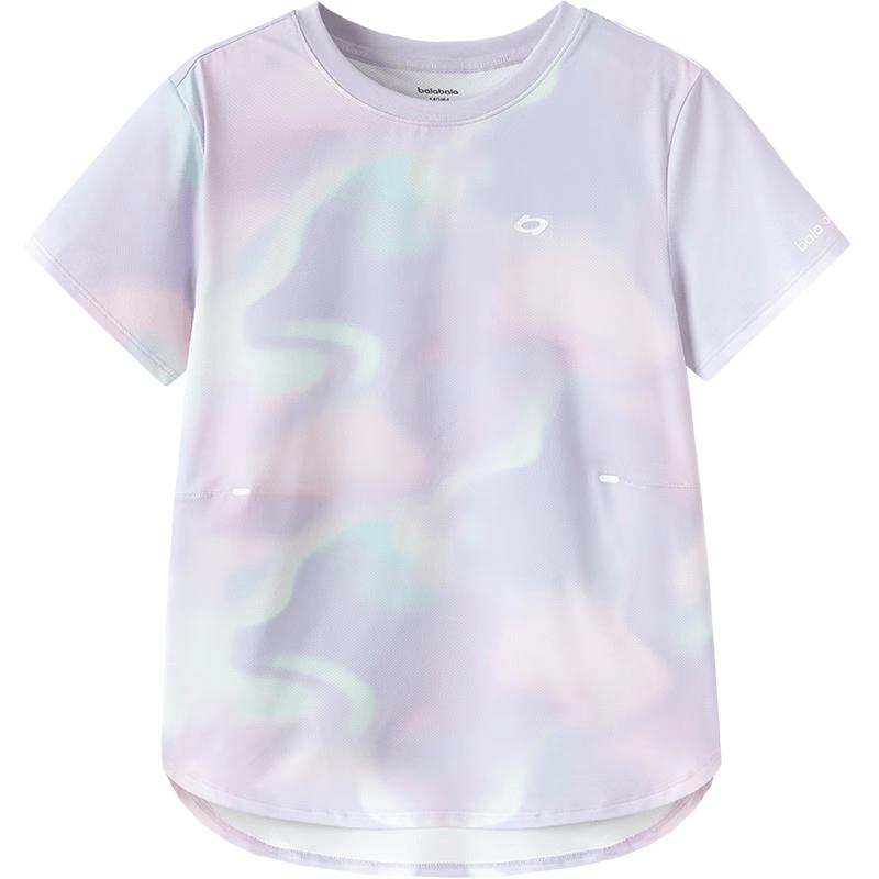 Balabala Girls' 2025 Summer Short Sleeve Sun Protection T-shirt