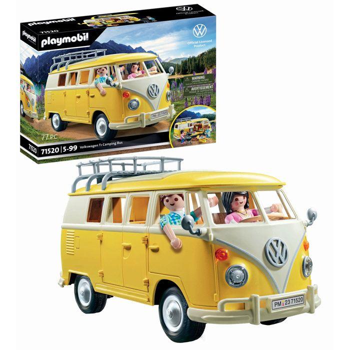 PLAYMOBIL 71520 Volkswagen T1 Combi jaune, Classic Car, Voiture de collection, 77 pièces, Kidultes, Dès 14 ans