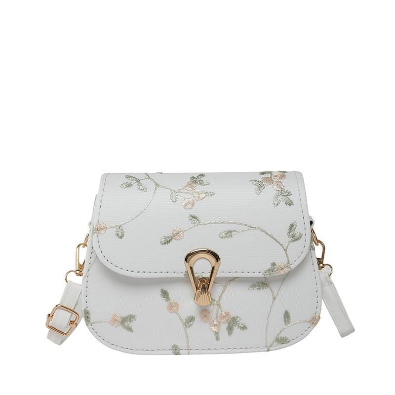 Fashion Shoulder Crossbody Bag With Flower Embroidery Design For Wear Daily