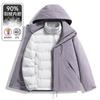Men Women 3-in-1 Waterproof Windproof Winter Hiking Jacket With Removable Fleece Liner Outdoor Camping Trekking