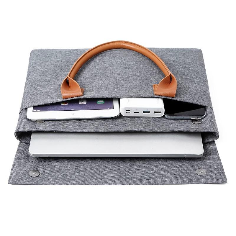 Large capacity solid color briefcase business commuter men's and women's A4 file bag 15.6 inch laptop bag exhibition bag