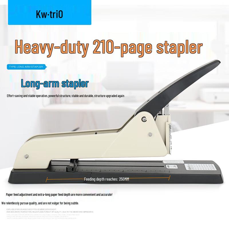 KEDIYOU Langarm Schwerlast-Mittelnahthefter, 210 Blatt Kapazität CN-Stecker (Adapter enthalten)
