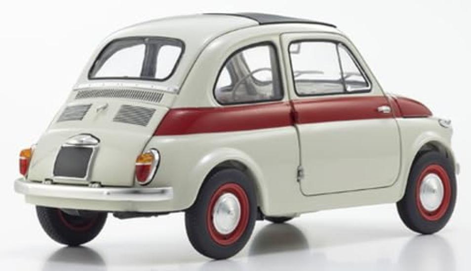 Kyosho Original Scale Fiat Nuova 500 Sport Finished Product KS08966SLG 1/18 (Light Gray/Red Line)