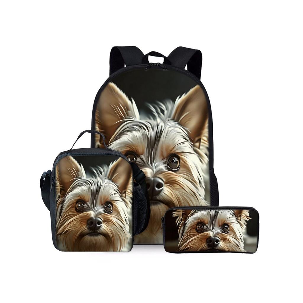Set Tre Pezzi con Motivo Rottweiler Zainetti per Ragazzo e Ragazza Migliori Regali Cartone Animato 2D Borsa Scolastica per Bambini