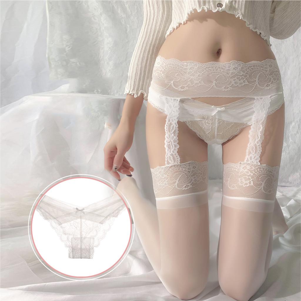 Women's Summer Sexy Lace Comfortable Hollowed Out Bow Traceless Mesh Low Rise Panties